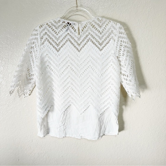 Maje Elegant White Lace Top size 2 M - Picture 7 of 10